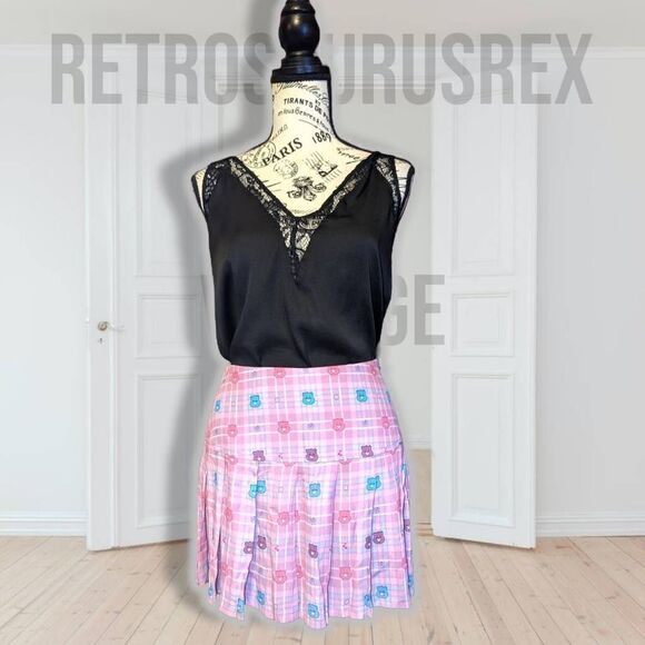 DOLLS Kill x Care Bears Harmony in My Heart Plaid Pleated Mini Skirt, Small NWT - Picture 10 of 11
